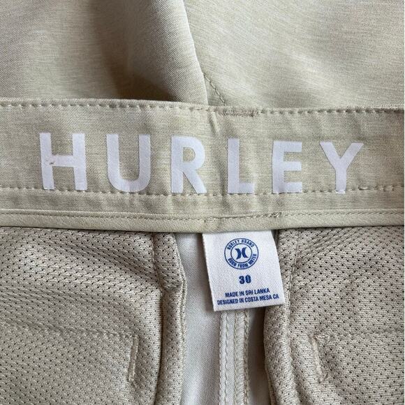 HURLEY Hybrid Walk-Shorts Water Repellant Shorts in Beige Men's 30 Waist - Picture 8 of 10
